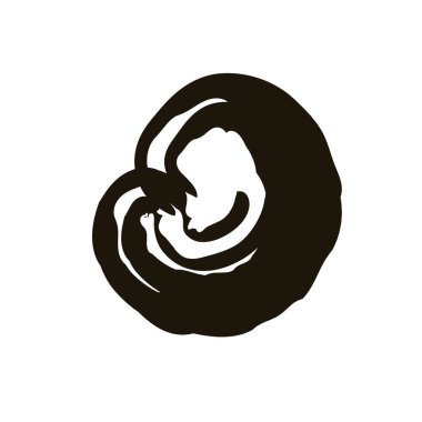 dairesel leke yaratıcı tasarım fırça darbesi siluet biçimi