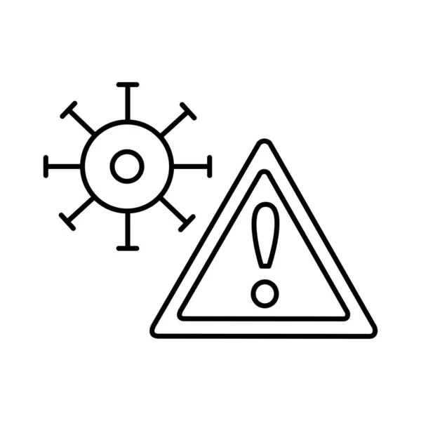 Частица вируса covid19 со стилем линии оповещения — стоковый вектор