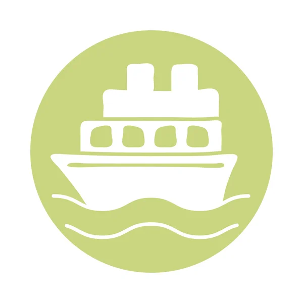Cruice boat bloque icono de estilo — Vector de stock