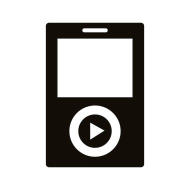 mp3 müzik çalar siluet biçimi simgesi