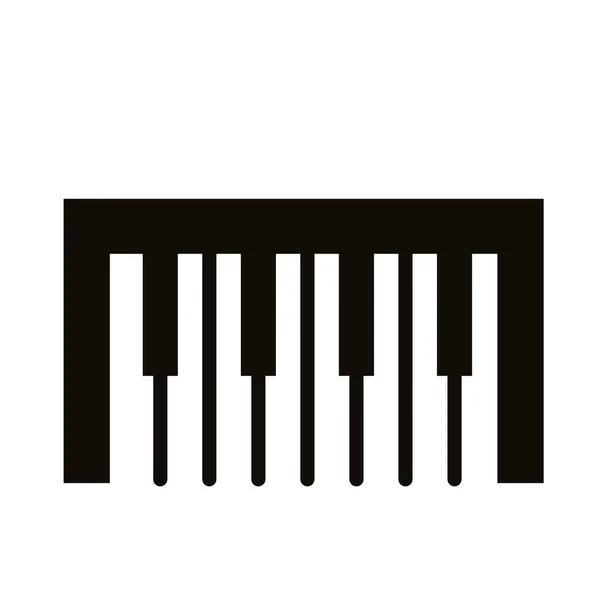 ピアノ楽器シルエットスタイルのアイコン — ストックベクタ