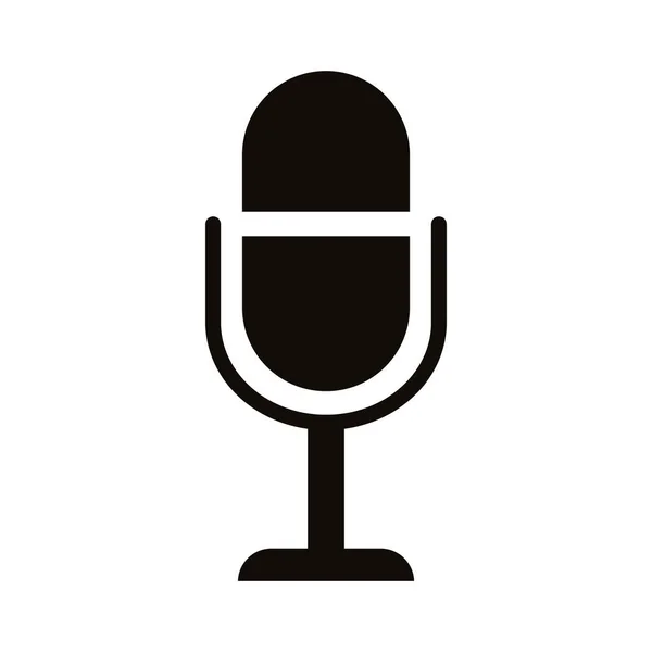 Micrófono sonido silueta de audio icono de estilo — Vector de stock