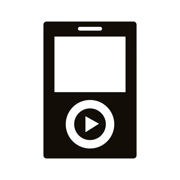 Icono de estilo de silueta reproductor de música mp3 — Vector de stock