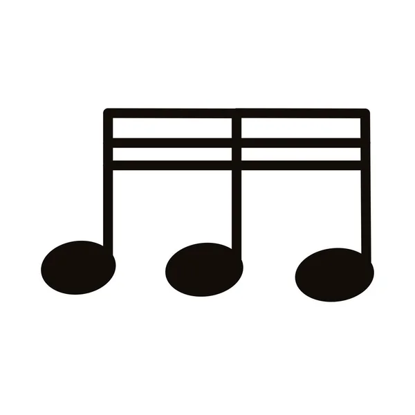 Note de musique silhouette style icône — Image vectorielle