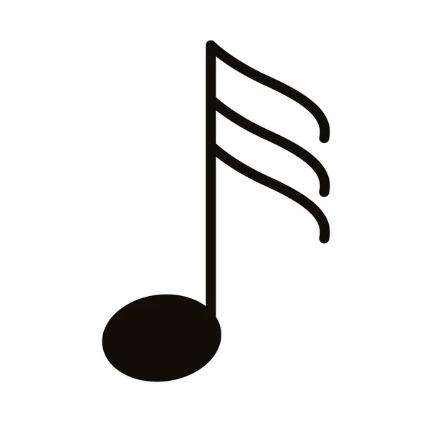 Nota musical silueta icono de estilo — Vector de stock
