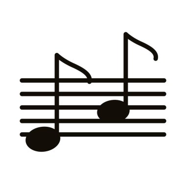 müzik bölümü siluet biçimi simgesi ile nota