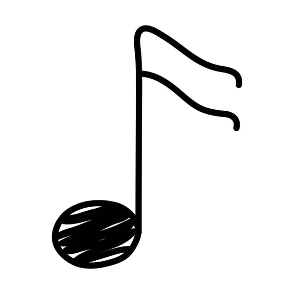 Icona di stile linea di note musicali — Vettoriale Stock