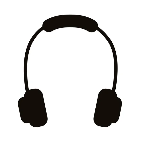 Écouteurs dispositif audio silhouette icône de style — Image vectorielle