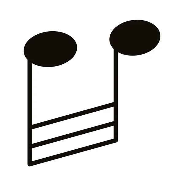 Ícone de estilo silhueta nota de música — Vetor de Stock