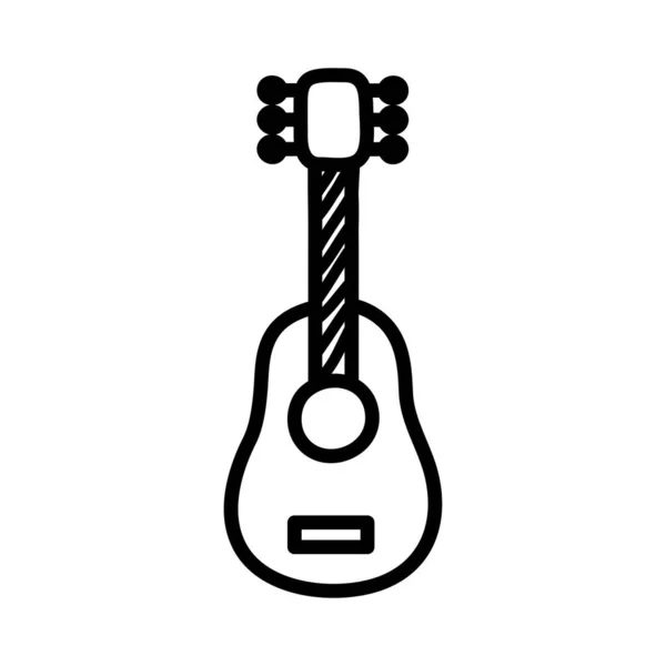 Guitarra instrumento musical línea estilo icono — Vector de stock