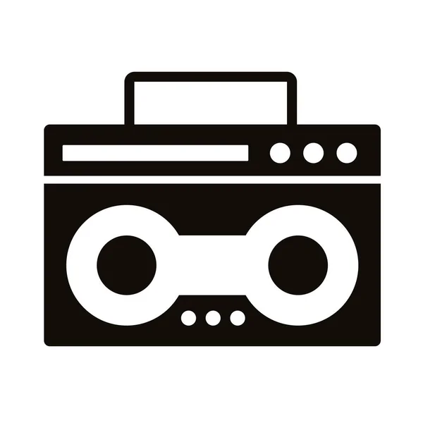 Radio reproductor de música silueta icono de estilo — Archivo Imágenes Vectoriales