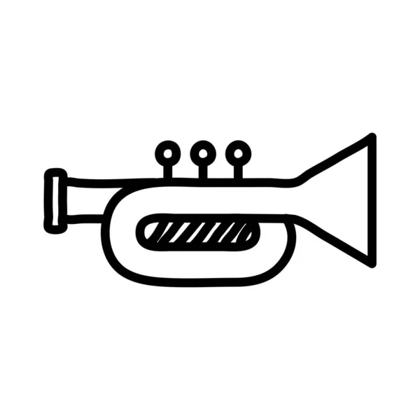 Trumpet musical instrument line style icon — Stock Vector