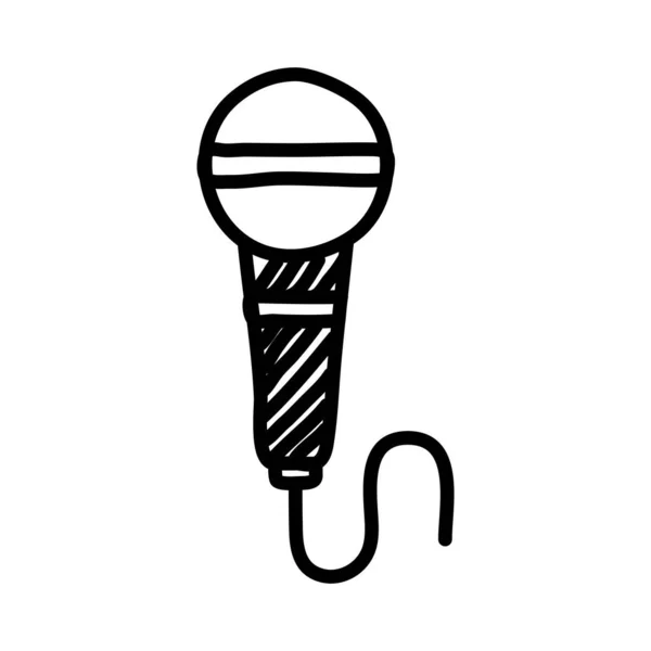 Microphone son audio ligne style icône — Image vectorielle