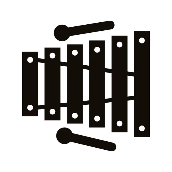Xilofon hangszer sziluett stílusú ikon — Stock Vector