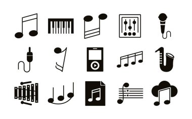 Müzik seti simgeleri demeti