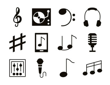 Müzik seti simgeleri demeti