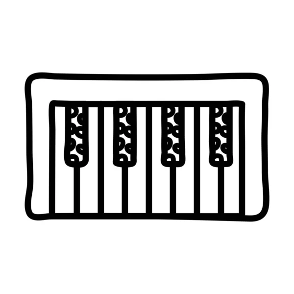 Zongora hangszer vonal stílus ikon — Stock Vector