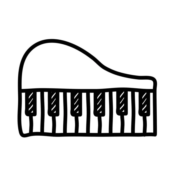 Piano instrumento musical línea estilo icono — Vector de stock
