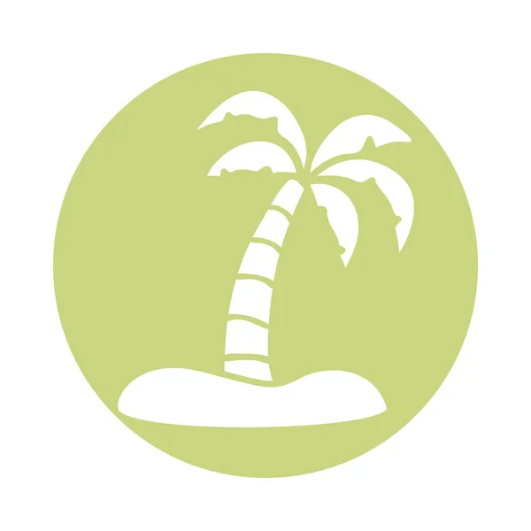 Träd palmer sommar block stil ikon — Stock vektor