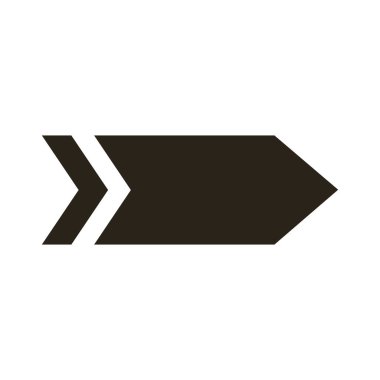 ok sağ yönde siluet biçimi simgesi