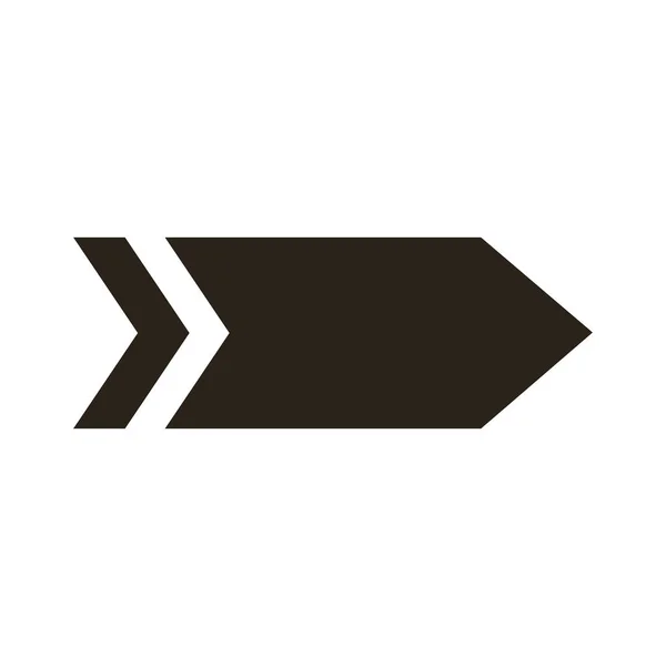 Šipka vpravo směr silueta styl ikona — Stockový vektor