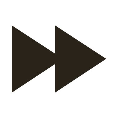 Oklar doğru yönde siluet biçimi simgesi