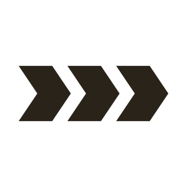 Oklar doğru yönde siluet biçimi simgesi