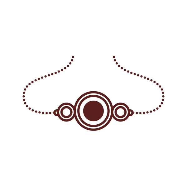 Счастливый праздник ракша бандхан с браслетом в стиле линии — стоковый вектор