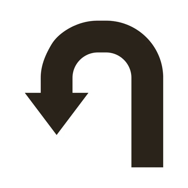 Flecha recarga silueta estilo icono — Vector de stock