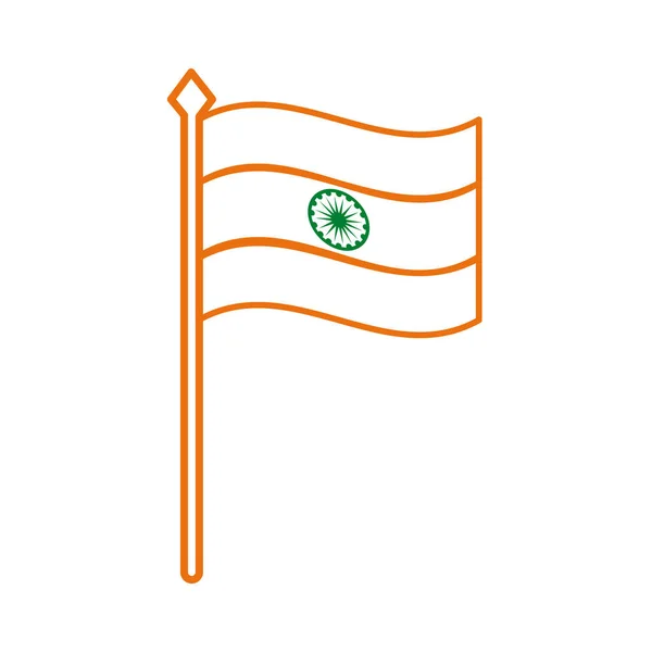 День независимости Индии икона флага линии — стоковый вектор