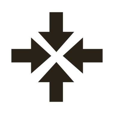 Çoklu yönlü oklar siluet biçimi simgesi