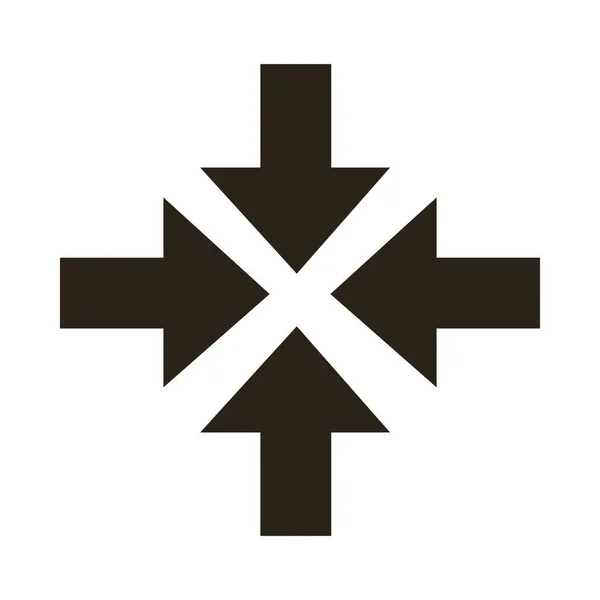 Wielokierunkowa ikona stylu sylwetki strzałek — Wektor stockowy