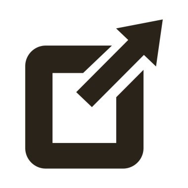 ok yukarı yönlü siluet biçimi simgesiyle kare