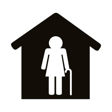 Yaşlı kadın siluet tarzında evde kal