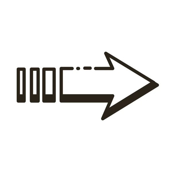 Freccia destra direzione linea stile icona — Vettoriale Stock