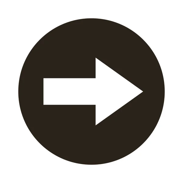 矢印右方向ボタンシルエットスタイルアイコン — ストックベクタ