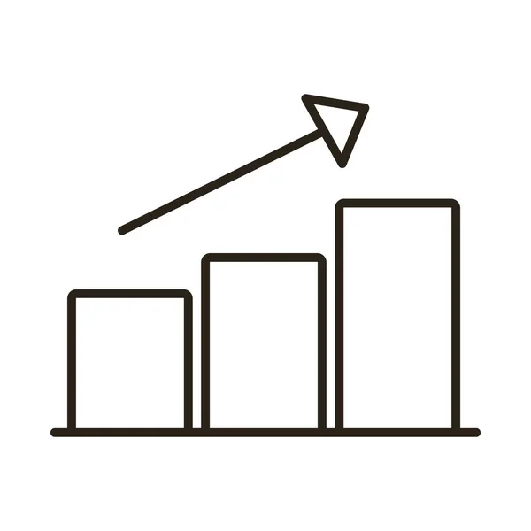 Statistics bars with arrow line style icon — Stock Vector