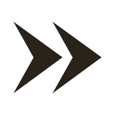 Oklar doğru yönde siluet biçimi simgesi