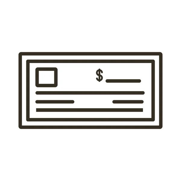 Banknote check line style icon — Stock Vector