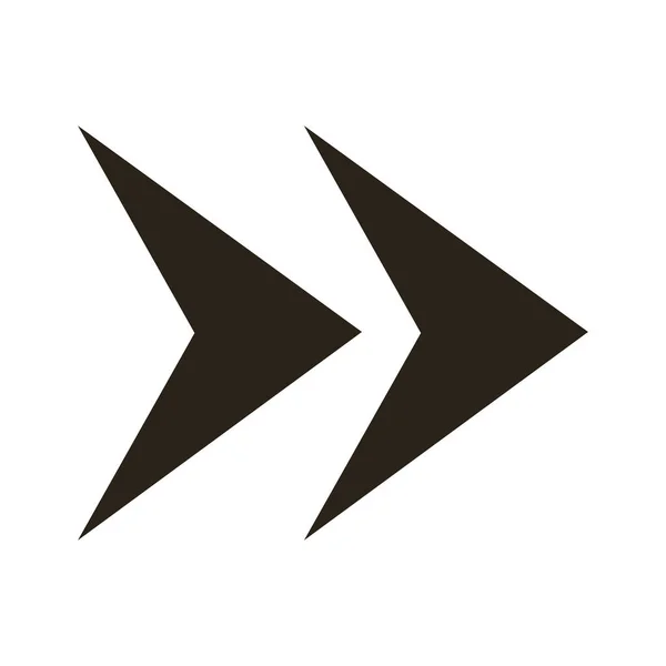 Pijlen rechts richting silhouet stijl pictogram — Stockvector
