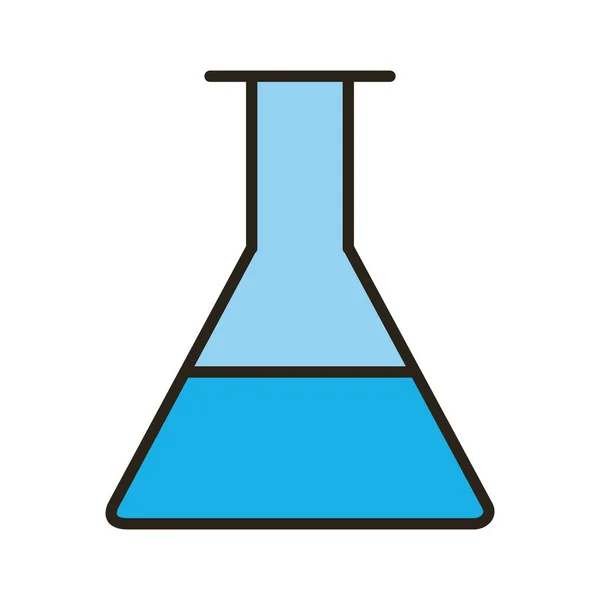 Linha de laboratório de tubo de ensaio médico frasco e ícone de preenchimento — Vetor de Stock