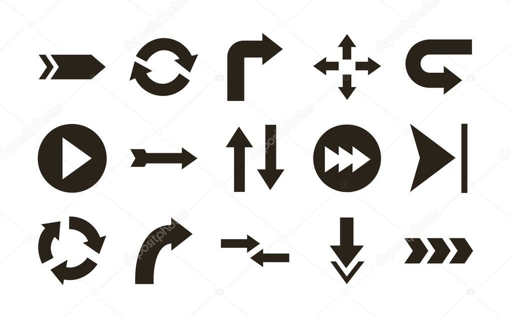 bundle of arrows set icons