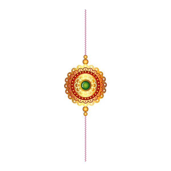 Raksha bandhan, pulsera rakhi sobre fondo blanco — Archivo Imágenes Vectoriales