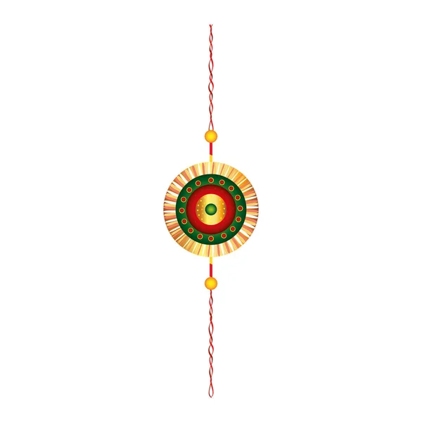 Raksha bandhan, pulsera rakhi sobre fondo blanco — Archivo Imágenes Vectoriales