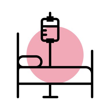 Kan torbası ve sedye tıbbi hat simgesi