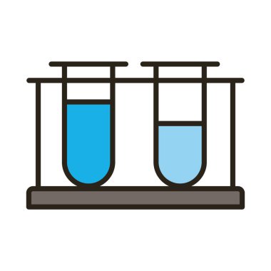 Tıbbi tüpler laboratuvar çizgisi ve doldurma simgesi