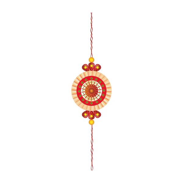 Ракша бандхан, браслет ракхи на белом фоне — стоковый вектор