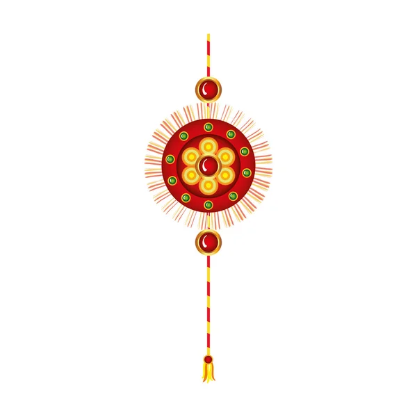 Ракша бандхан, браслет ракхи на белом фоне — стоковый вектор