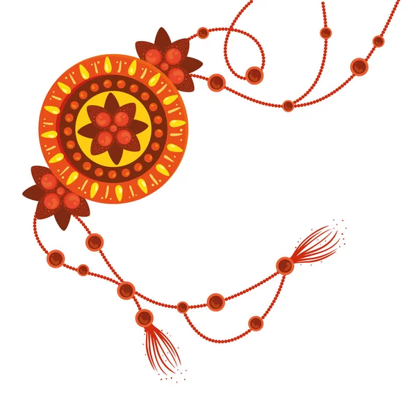 Raksha bandhan, náramek rakhi na bílém pozadí — Stockový vektor