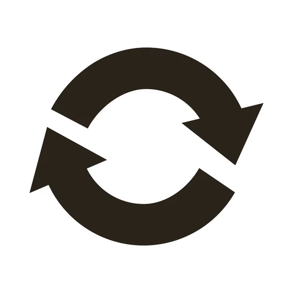 Freccia ricaricare l'icona di stile silhouette — Vettoriale Stock